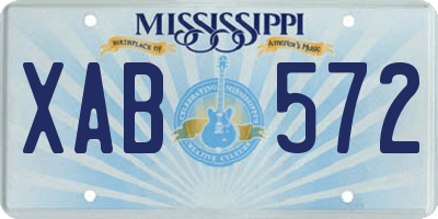 MS license plate XAB572