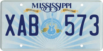 MS license plate XAB573
