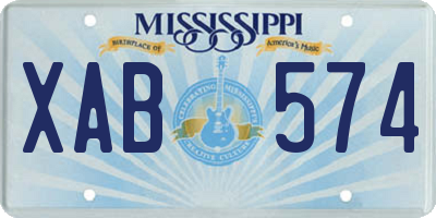 MS license plate XAB574