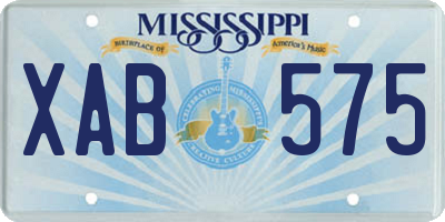 MS license plate XAB575