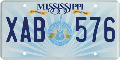 MS license plate XAB576