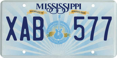 MS license plate XAB577