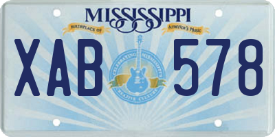 MS license plate XAB578