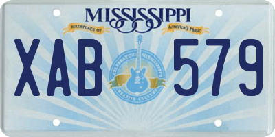 MS license plate XAB579