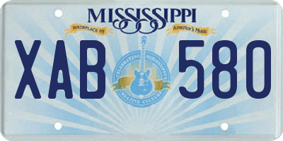 MS license plate XAB580