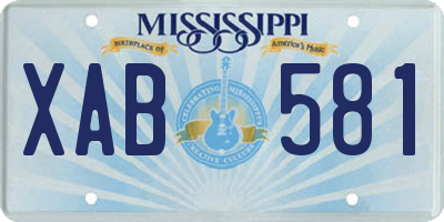 MS license plate XAB581