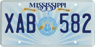 MS license plate XAB582