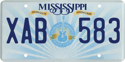MS license plate XAB583