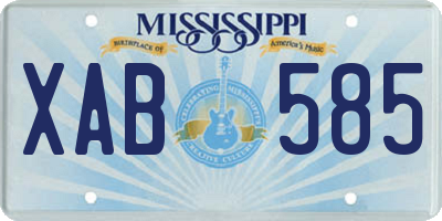 MS license plate XAB585
