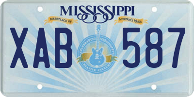 MS license plate XAB587
