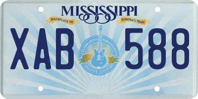 MS license plate XAB588