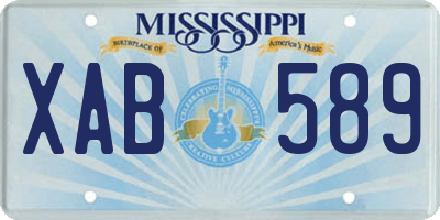 MS license plate XAB589