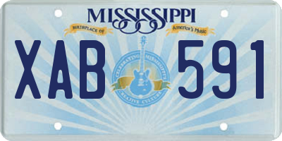 MS license plate XAB591