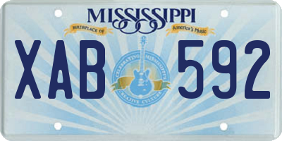 MS license plate XAB592