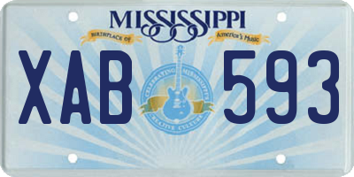 MS license plate XAB593