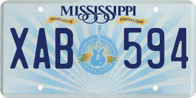 MS license plate XAB594