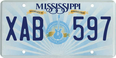 MS license plate XAB597