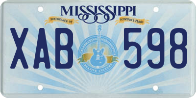 MS license plate XAB598