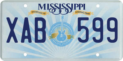 MS license plate XAB599