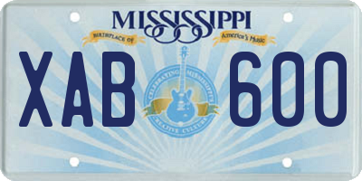 MS license plate XAB600