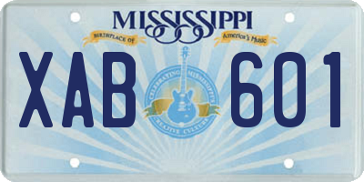 MS license plate XAB601