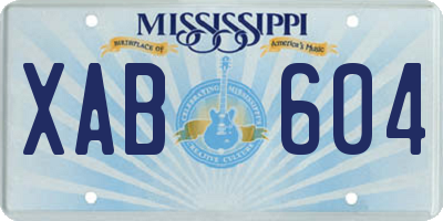 MS license plate XAB604