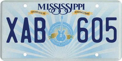 MS license plate XAB605