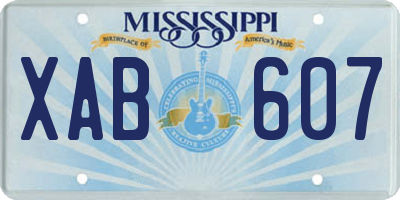 MS license plate XAB607