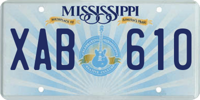 MS license plate XAB610