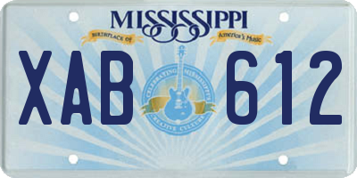 MS license plate XAB612