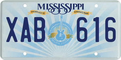 MS license plate XAB616