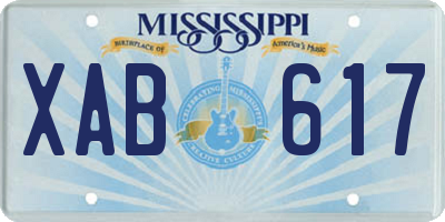 MS license plate XAB617
