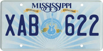 MS license plate XAB622