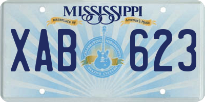 MS license plate XAB623