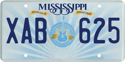 MS license plate XAB625