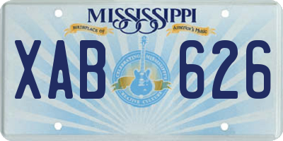 MS license plate XAB626
