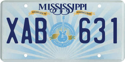 MS license plate XAB631