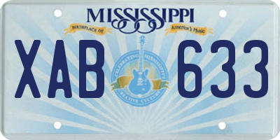 MS license plate XAB633