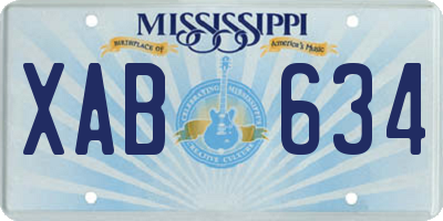MS license plate XAB634