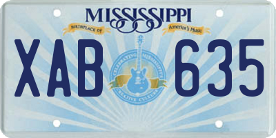 MS license plate XAB635
