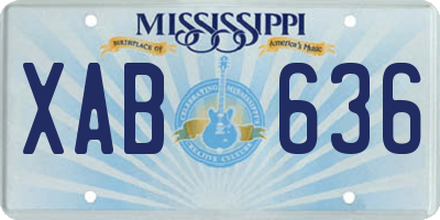 MS license plate XAB636