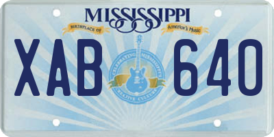 MS license plate XAB640