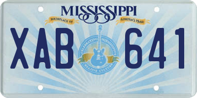 MS license plate XAB641