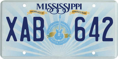 MS license plate XAB642