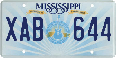 MS license plate XAB644