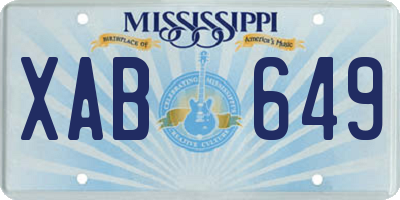 MS license plate XAB649