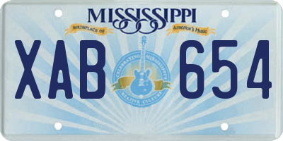 MS license plate XAB654