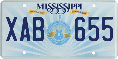 MS license plate XAB655