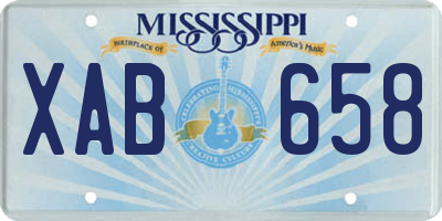 MS license plate XAB658