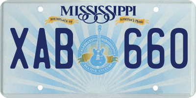 MS license plate XAB660